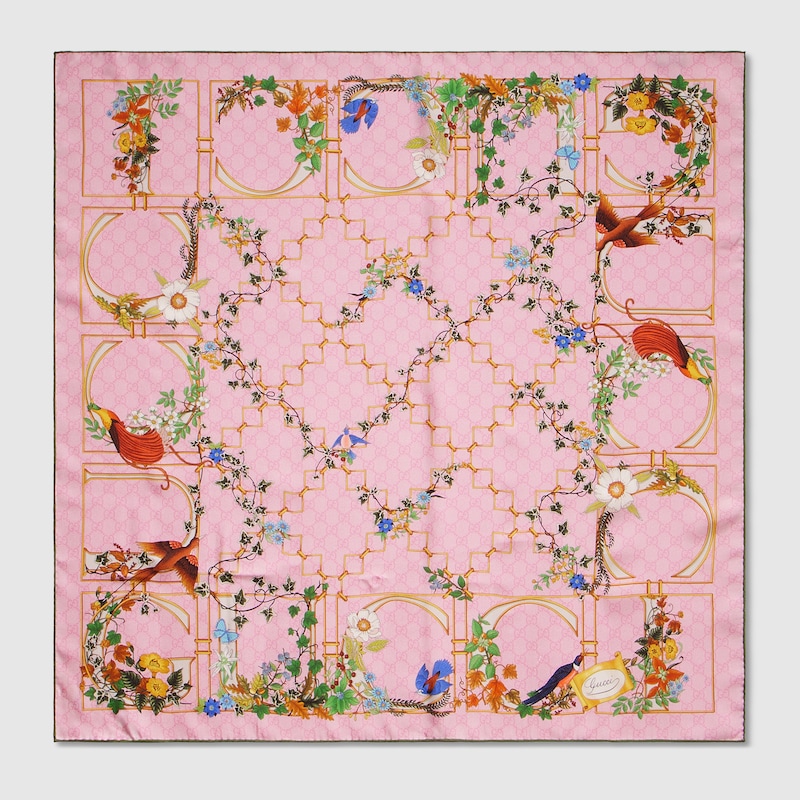 Gucci Printed GG Silk Twill Carré