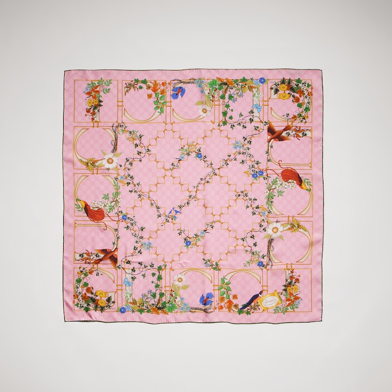 Gucci Printed GG Silk Twill Carré | Thumbnail 3 Gucci Printed GG Silk Twill Carré | Thumbnail 3