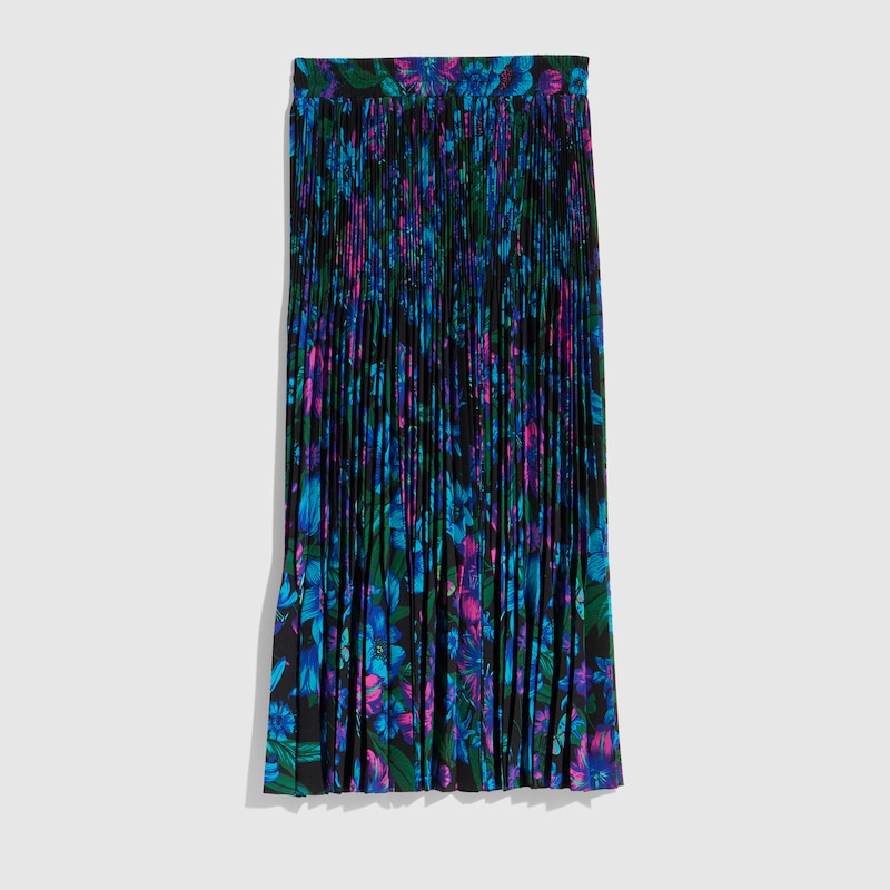 Gucci Printed Silk Crêpe De Chine Midi Skirt In Purple