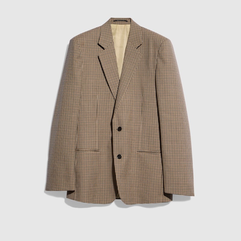 Gucci Gingham Wool Single-breasted Jacket
