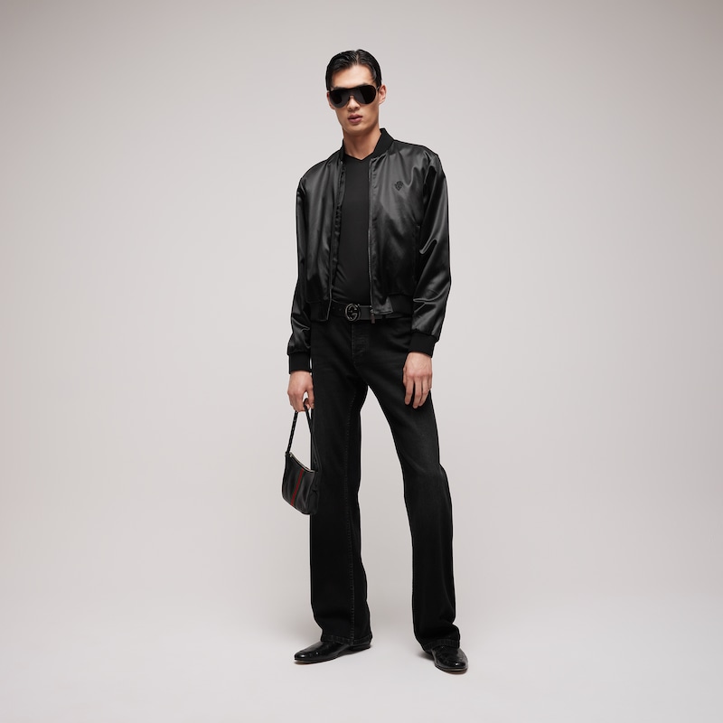 Gucci Cotton Acetate Satin Zip Jacket | Thumbnail 2 Gucci Cotton Acetate Satin Zip Jacket | Thumbnail 2
