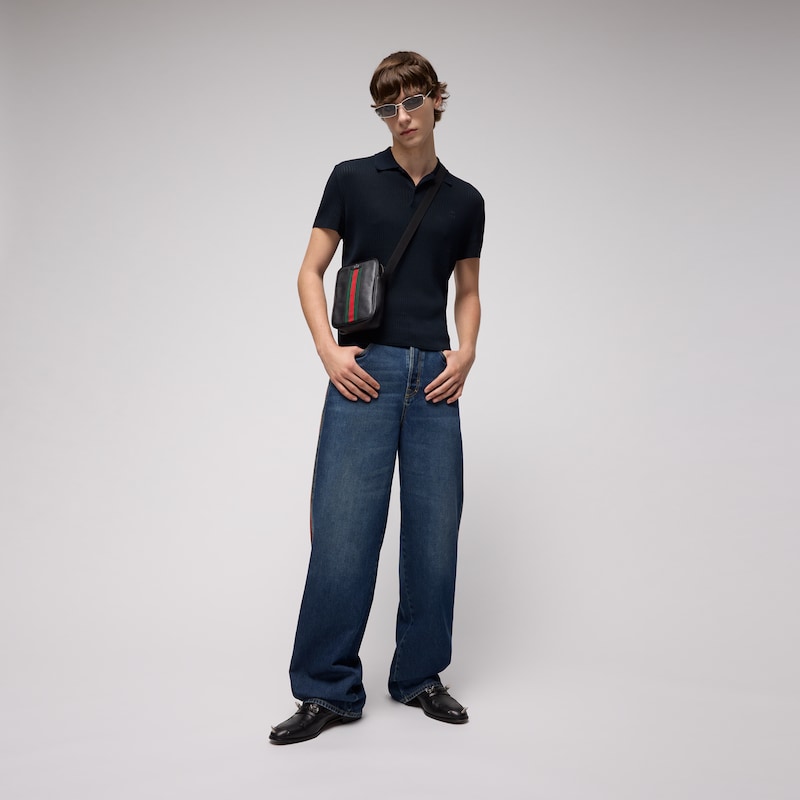 Gucci Technical Knit Fabric Polo Shirt With Embroidery | Thumbnail 2