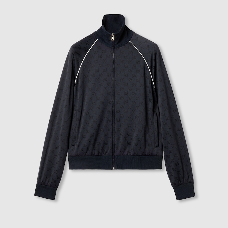 GG Nylon And Jersey Zip Jacket GG Nylon And Jersey Zip Jacket