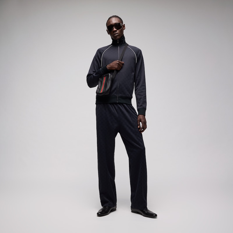 Gucci GG Nylon And Jersey Zip Jacket | Thumbnail 2 Gucci GG Nylon And Jersey Zip Jacket | Thumbnail 2