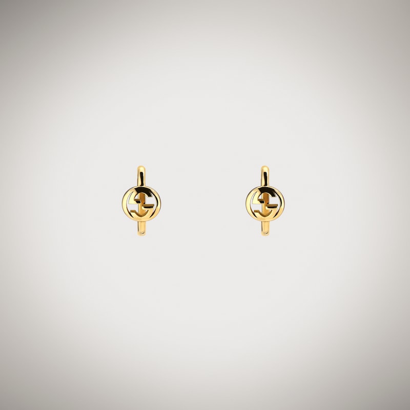 Gucci Interlocking 18k Hoop Earrings | Thumbnail 3 Gucci Interlocking 18k Hoop Earrings | Thumbnail 3
