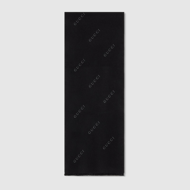 Gucci Wool Silk Jacquard Scarf