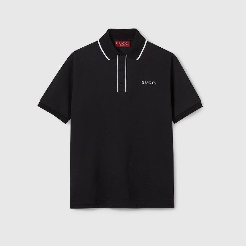Cotton Piquet Polo Shirt With Embroidery Cotton Piquet Polo Shirt With Embroidery