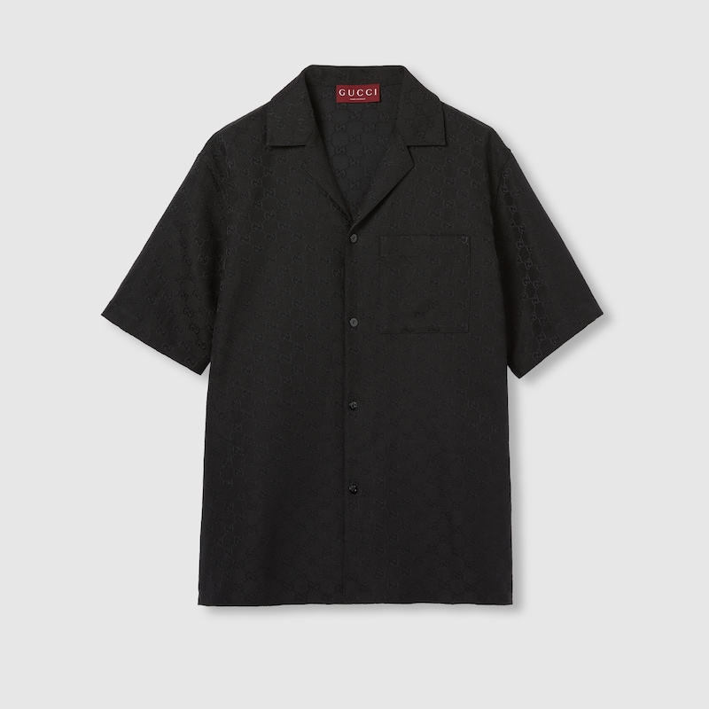 GG Canvas Linen Blend Bowling Shirt GG Canvas Linen Blend Bowling Shirt