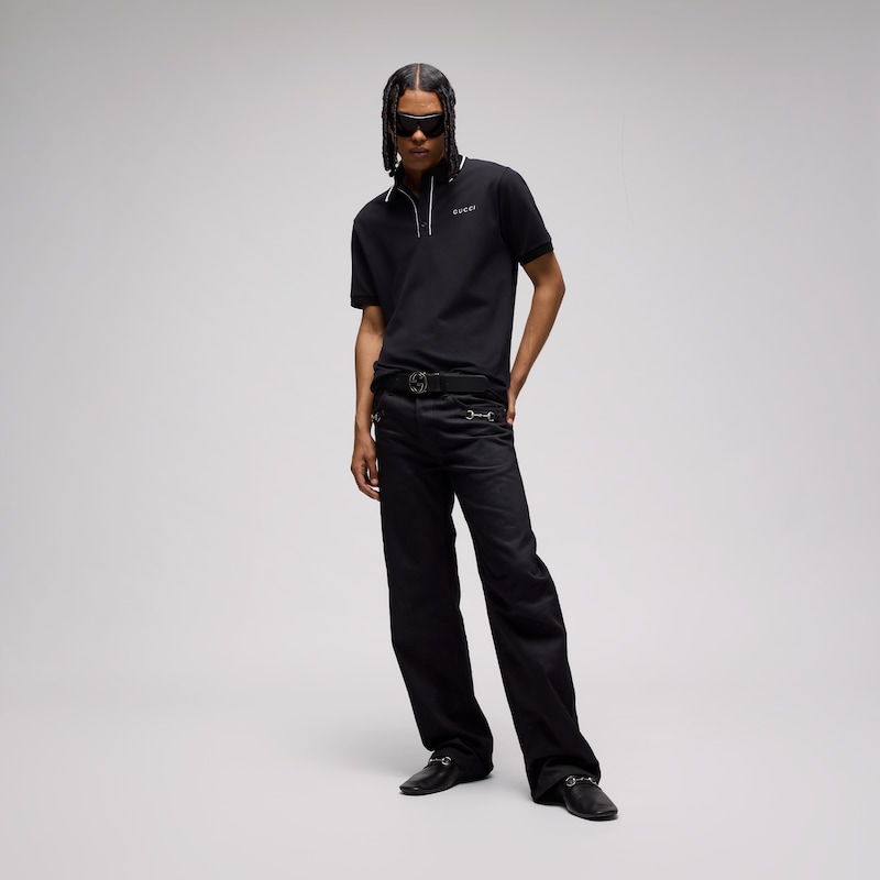Gucci Cotton Piquet Polo Shirt With Embroidery | Thumbnail 2 Gucci Cotton Piquet Polo Shirt With Embroidery | Thumbnail 2