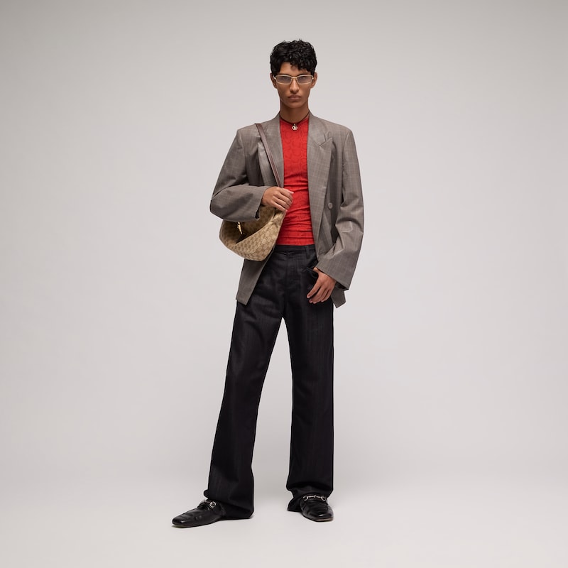 Gucci Loose Fit Cotton Blend Denim Pants | Thumbnail 2
