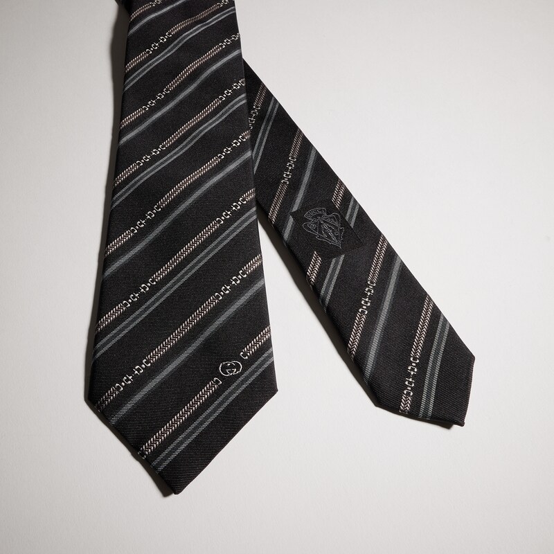 Gucci Interlocking G Horsebit Belt Silk Tie | Thumbnail 3 Gucci Interlocking G Horsebit Belt Silk Tie | Thumbnail 3