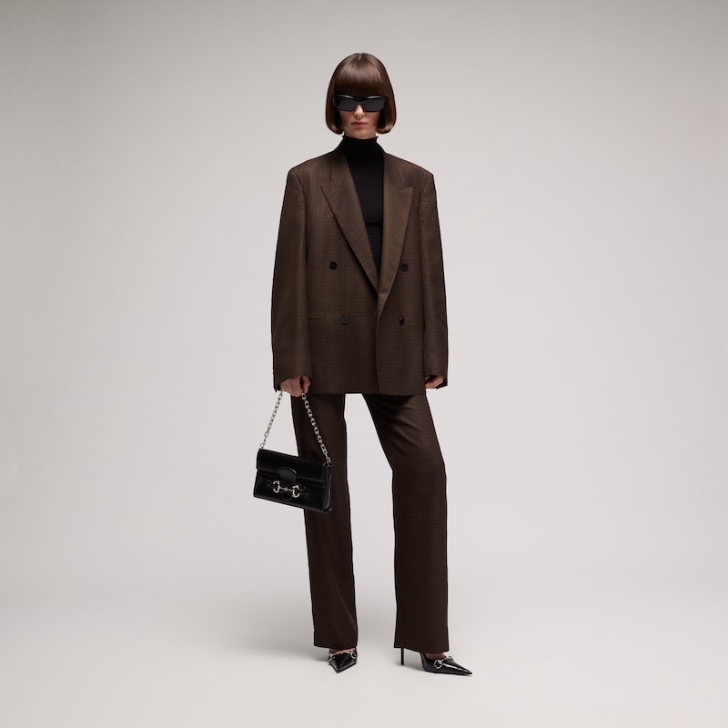 Gucci Gingham Polyester Wool Pants | Thumbnail 2 Gucci Gingham Polyester Wool Pants | Thumbnail 2