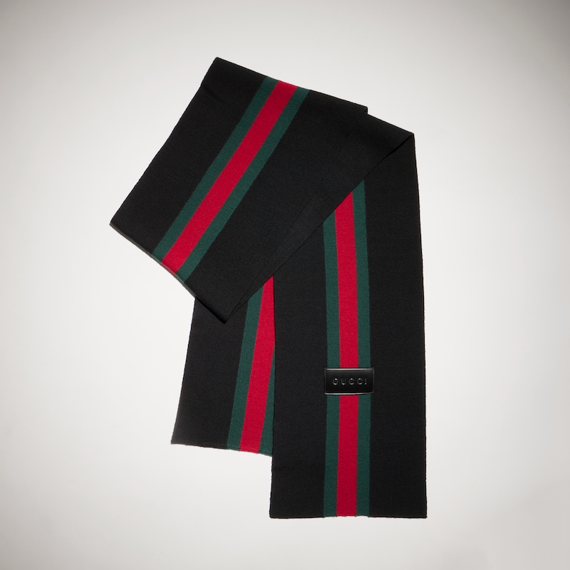 Gucci Striped Wool Cashmere Jacquard Scarf | Thumbnail 3 Gucci Striped Wool Cashmere Jacquard Scarf | Thumbnail 3