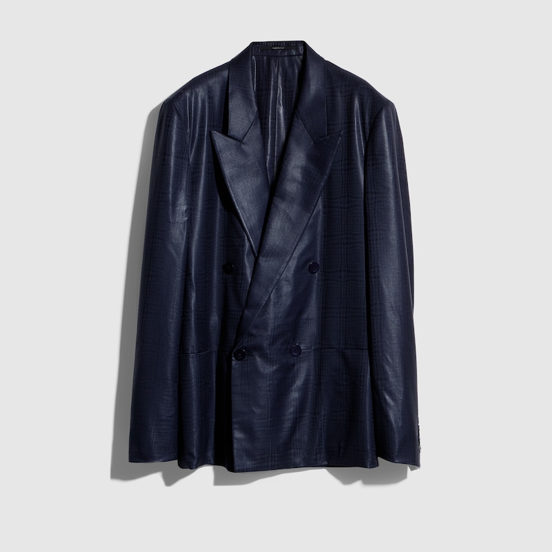 Gucci Prince Of Wales Chintzed Wool Jacket