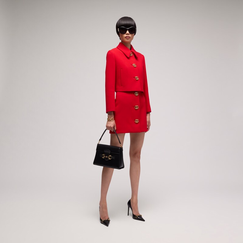 Gucci Crêpe Wool Jacket With Double G Button | Thumbnail 2 Gucci Crêpe Wool Jacket With Double G Button | Thumbnail 2