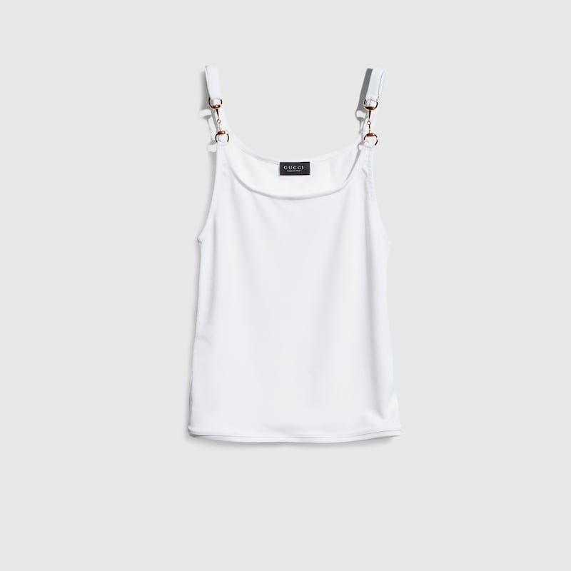 Viscose Crêpe Jersey Top With Horsebit Viscose Crêpe Jersey Top With Horsebit