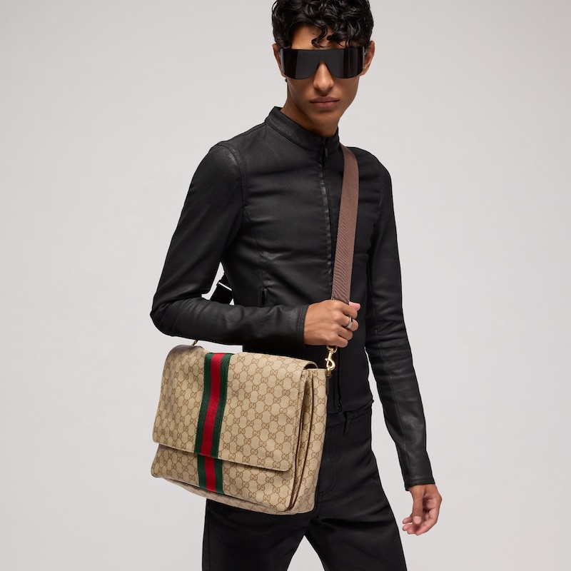 Gucci Medium Crossbody Bag With Web | Thumbnail 2 Gucci Medium Crossbody Bag With Web | Thumbnail 2