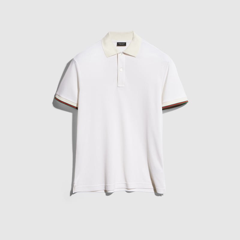 Silk Jersey Polo Shirt With Web Silk Jersey Polo Shirt With Web