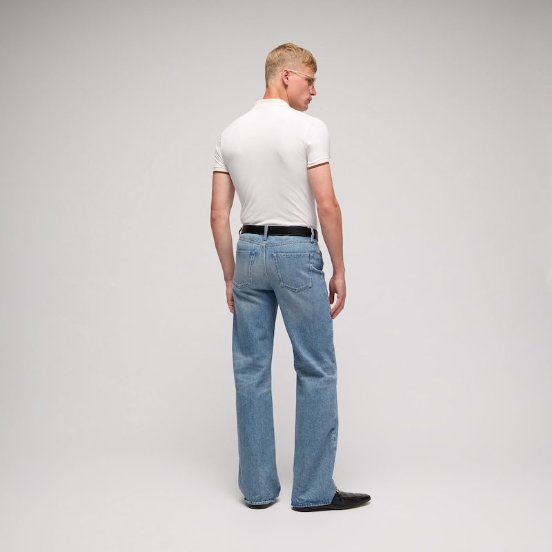 Gucci Silk Jersey Polo Shirt With Web | Thumbnail 3 Gucci Silk Jersey Polo Shirt With Web | Thumbnail 3