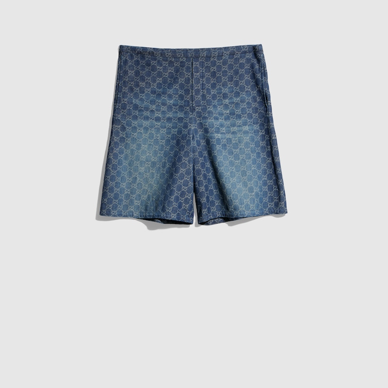 Gucci GG Chambray Cotton Denim Shorts