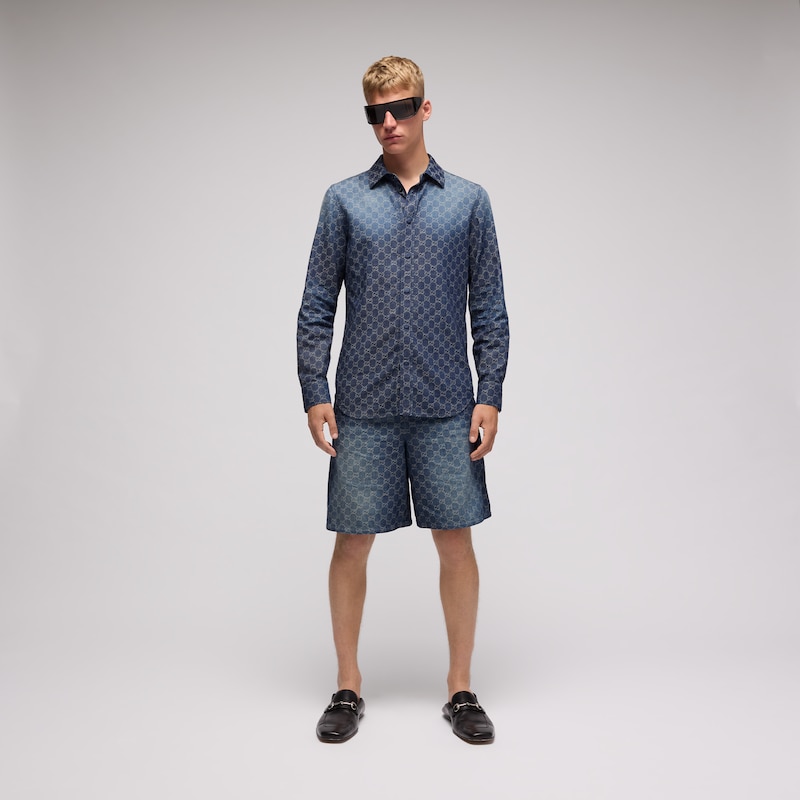 Gucci GG Chambray Cotton Denim Shorts | Thumbnail 2 Gucci GG Chambray Cotton Denim Shorts | Thumbnail 2