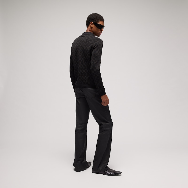 Gucci Viscose GG Jacquard Polo Shirt | Thumbnail 3 Gucci Viscose GG Jacquard Polo Shirt | Thumbnail 3