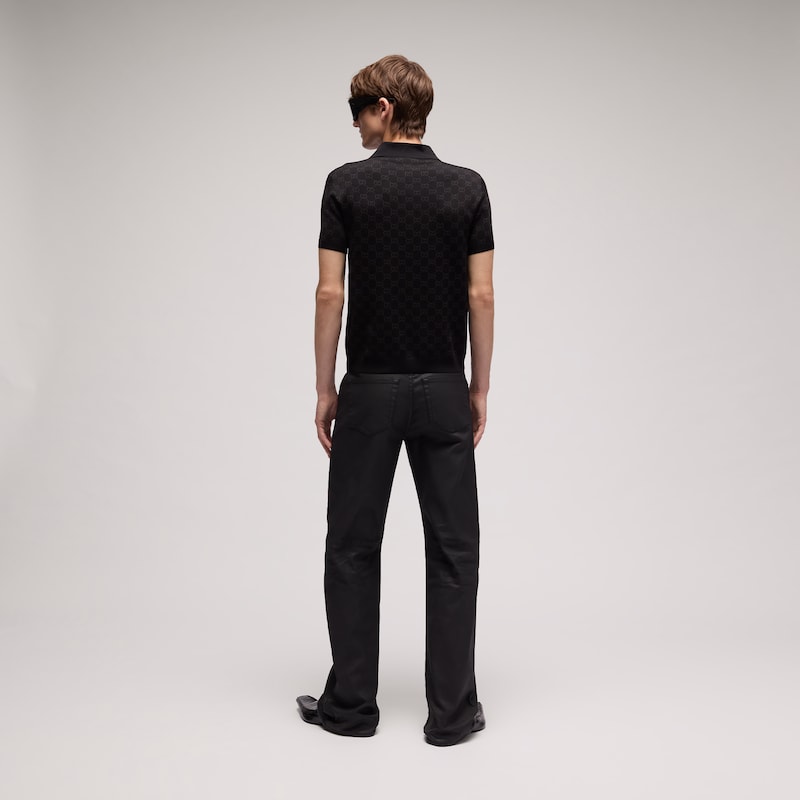 Gucci Viscose GG Jacquard Polo Shirt | Thumbnail 3 Gucci Viscose GG Jacquard Polo Shirt | Thumbnail 3