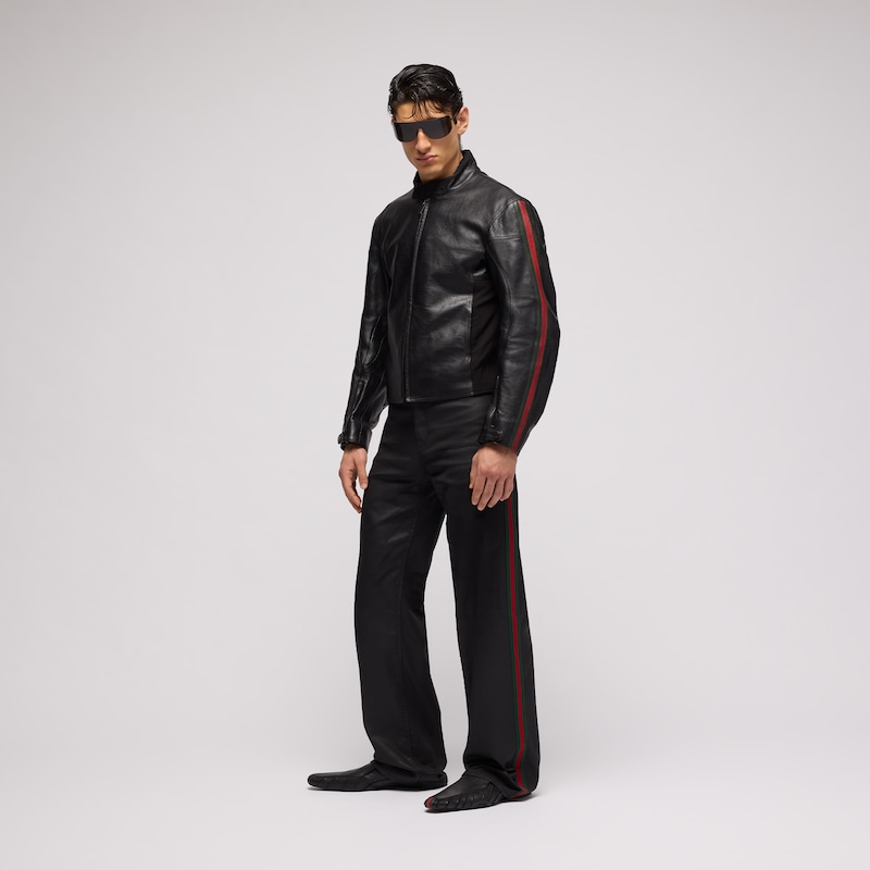 Gucci Coated Cotton Twill Denim Pants With Web | Thumbnail 2 Gucci Coated Cotton Twill Denim Pants With Web | Thumbnail 2