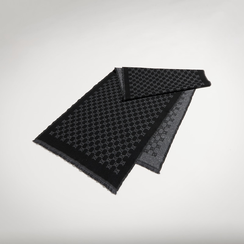 Gucci GG Wool Viscose Lamé Scarf | Thumbnail 3 Gucci GG Wool Viscose Lamé Scarf | Thumbnail 3