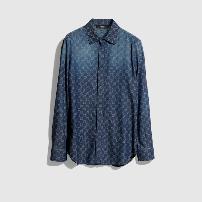 Gucci GG Chambray Cotton Denim Shirt