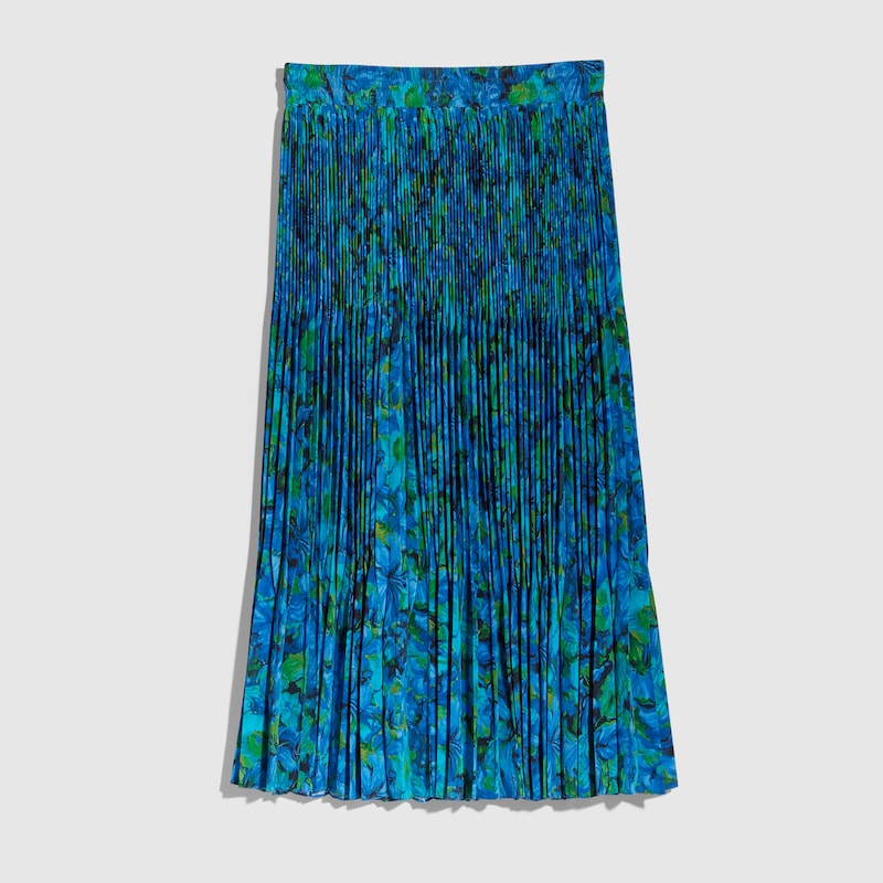 Printed Silk Crêpe De Chine Midi Skirt