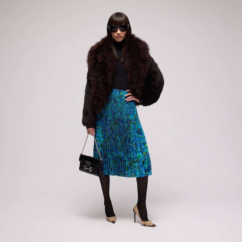 Gucci Printed Silk Crêpe De Chine Midi Skirt | Thumbnail 2 Gucci Printed Silk Crêpe De Chine Midi Skirt | Thumbnail 2