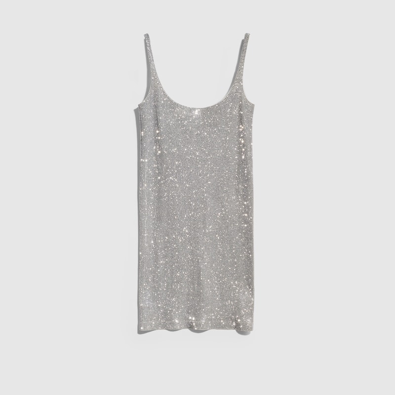 Stretch Nylon Jersey Dress With Crystals Stretch Nylon Jersey Dress With Crystals