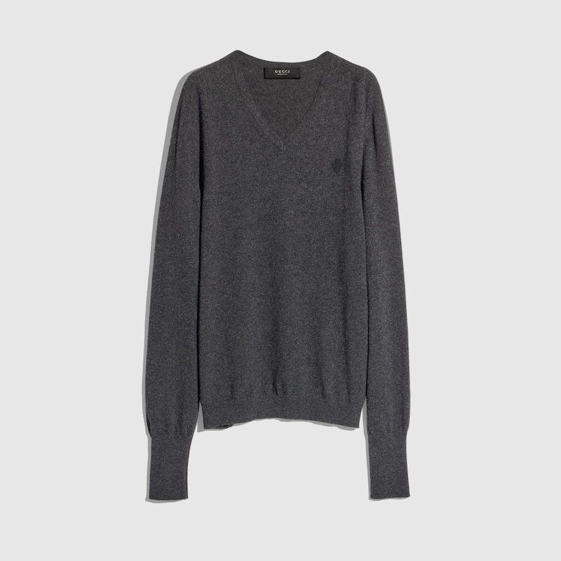 Knit Cashmere Sweater With Embroidery Knit Cashmere Sweater With Embroidery