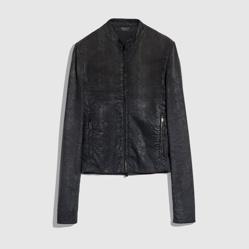 Cotton Viscose Jacket With Python Effect Cotton Viscose Jacket With Python Effect