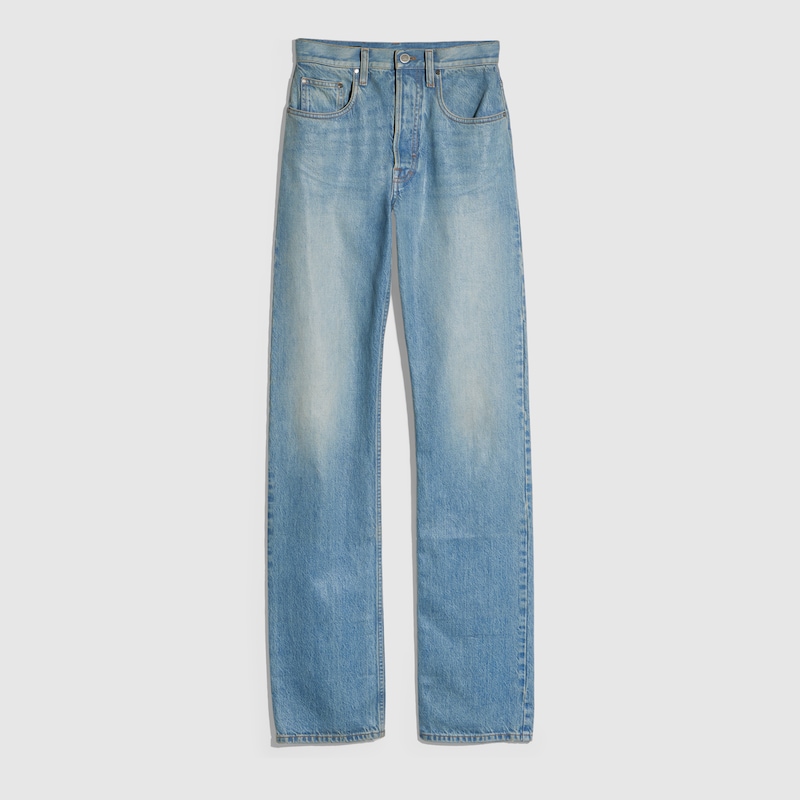 Cotton Denim Pants With Soft Coating