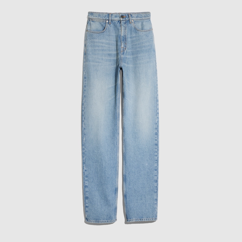 Bleached Stone Washed Denim Pants