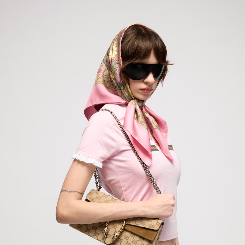 Gucci Printed GG Silk Twill Carré | Thumbnail 2 Gucci Printed GG Silk Twill Carré | Thumbnail 2