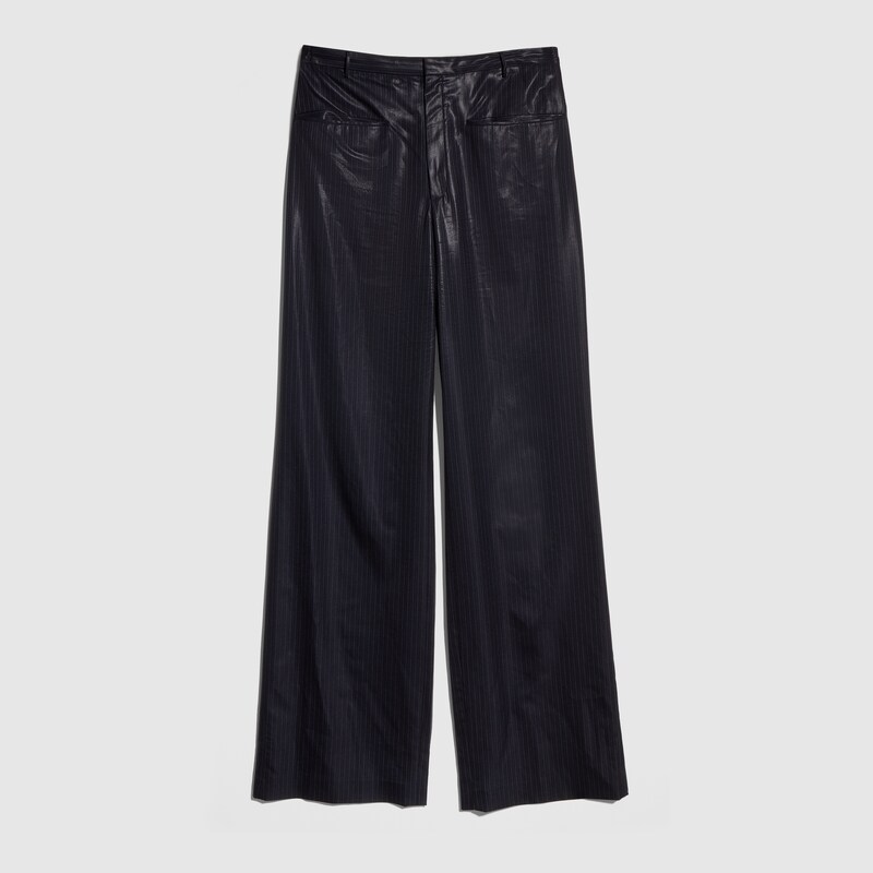 Gucci Pinstripe Chintzed Wool Blend Pants