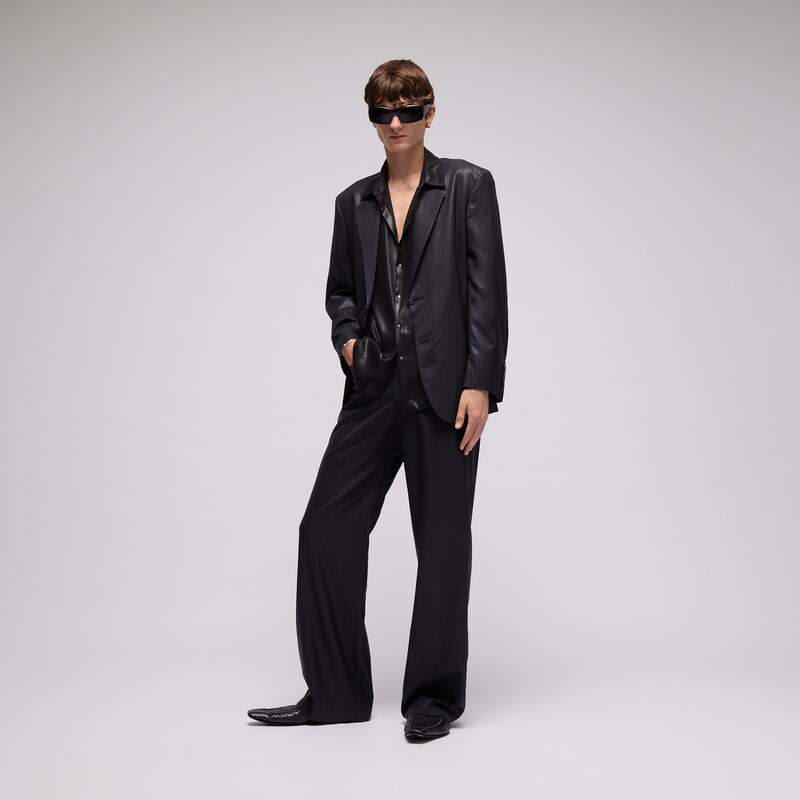 Gucci Pinstripe Chintzed Wool Blend Pants | Thumbnail 2