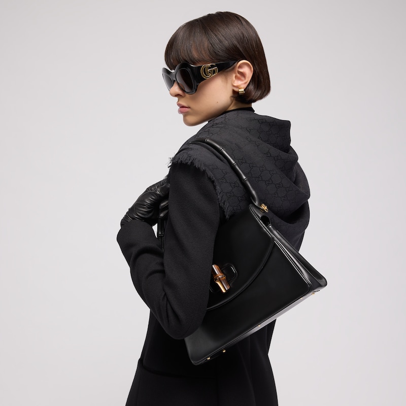 Gucci GG Wool Silk Jacquard Cape | Thumbnail 3 Gucci GG Wool Silk Jacquard Cape | Thumbnail 3
