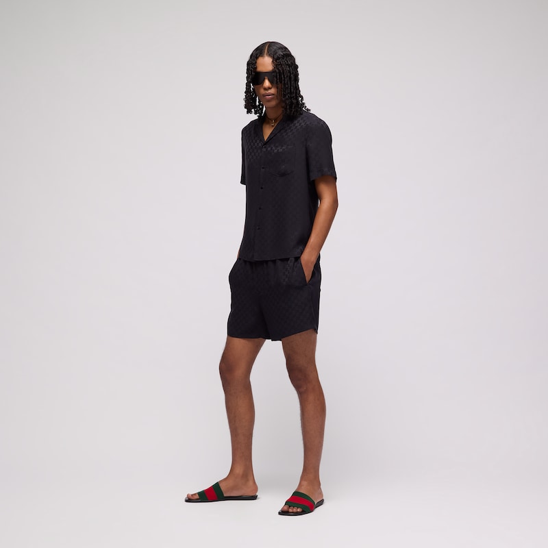 Gucci GG Silk Jacquard Bowling Shirt | Thumbnail 2 Gucci GG Silk Jacquard Bowling Shirt | Thumbnail 2