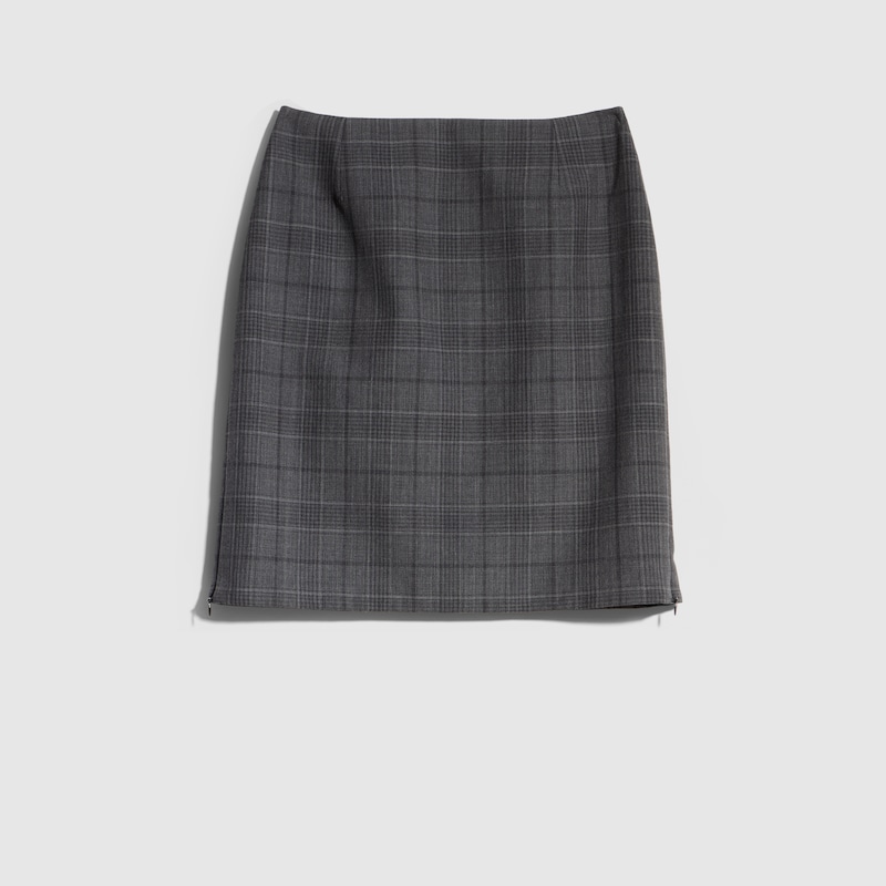 Checked Fine Wool Mini Skirt Checked Fine Wool Mini Skirt