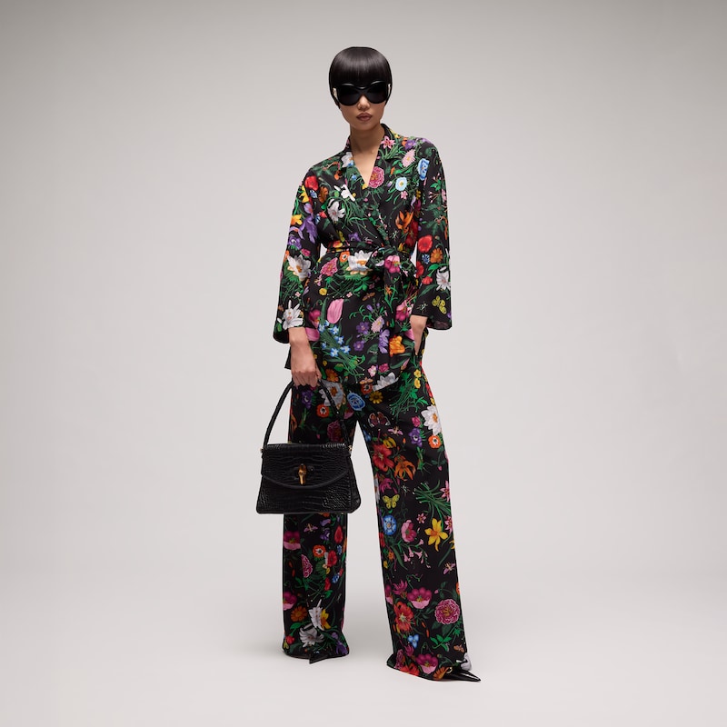 Gucci Printed Silk Leisure Pants | Thumbnail 2 Gucci Printed Silk Leisure Pants | Thumbnail 2