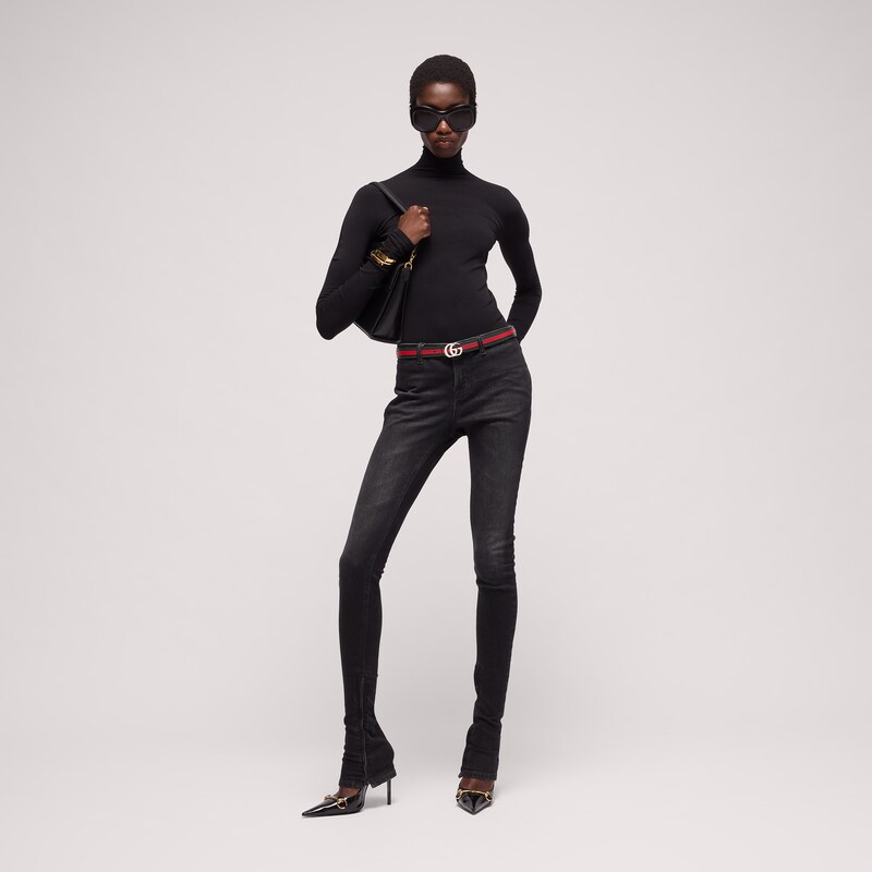 Gucci Reversible Thin Belt With Double G Buckle | Thumbnail 2 Gucci Reversible Thin Belt With Double G Buckle | Thumbnail 2