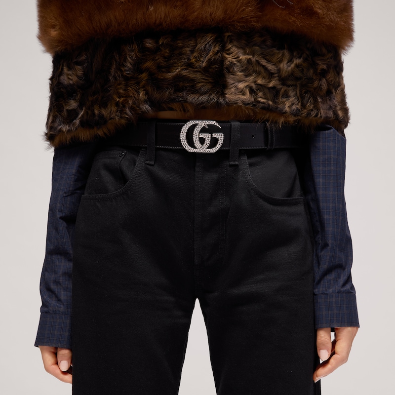 Gucci Belt With Double G Crystal Buckle | Thumbnail 3 Gucci Belt With Double G Crystal Buckle | Thumbnail 3