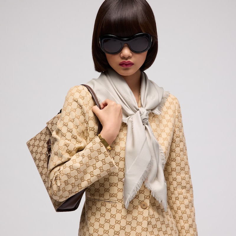Gucci Double G Silk Wool Shawl | Thumbnail 2 Gucci Double G Silk Wool Shawl | Thumbnail 2