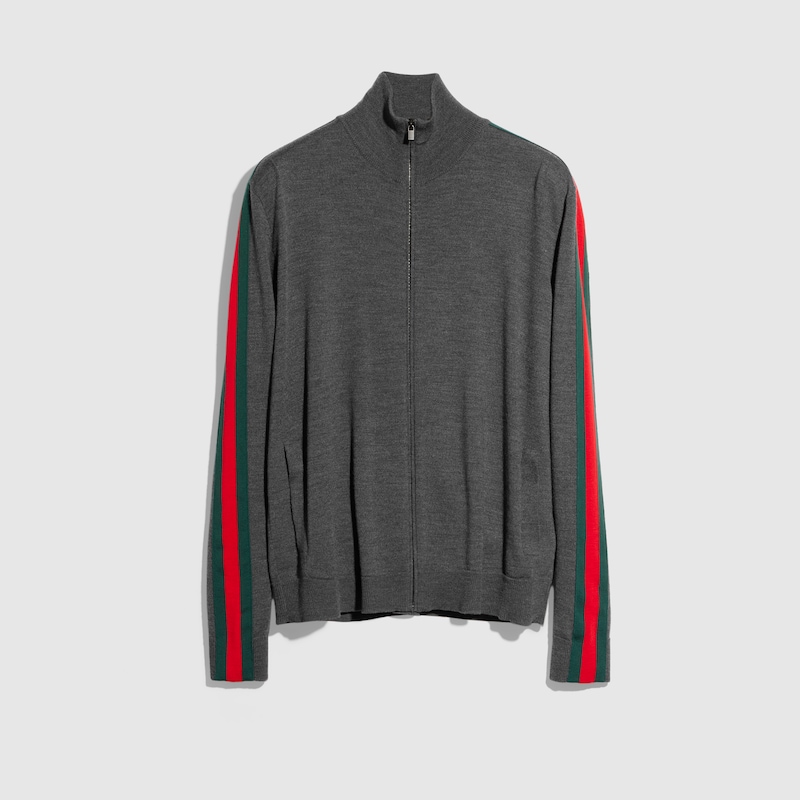 Fine Wool Zip Jacket With Web