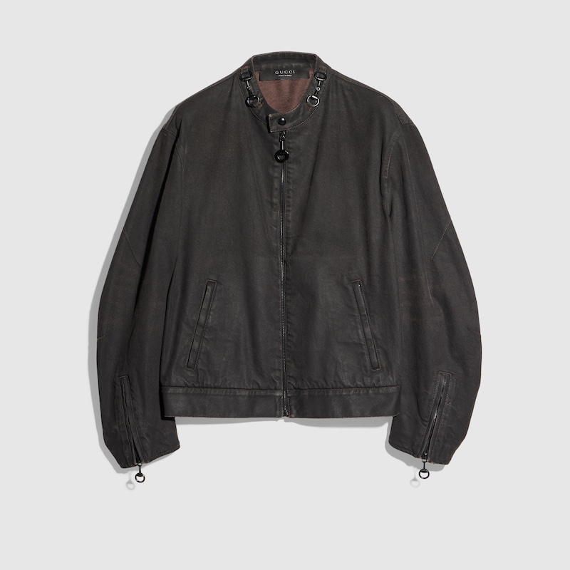 Cotton Viscose Denim Jacket With Horsebit Cotton Viscose Denim Jacket With Horsebit