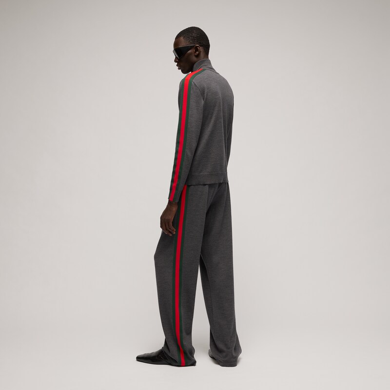 Gucci Fine Wool Zip Jacket With Web | Thumbnail 3 Gucci Fine Wool Zip Jacket With Web | Thumbnail 3